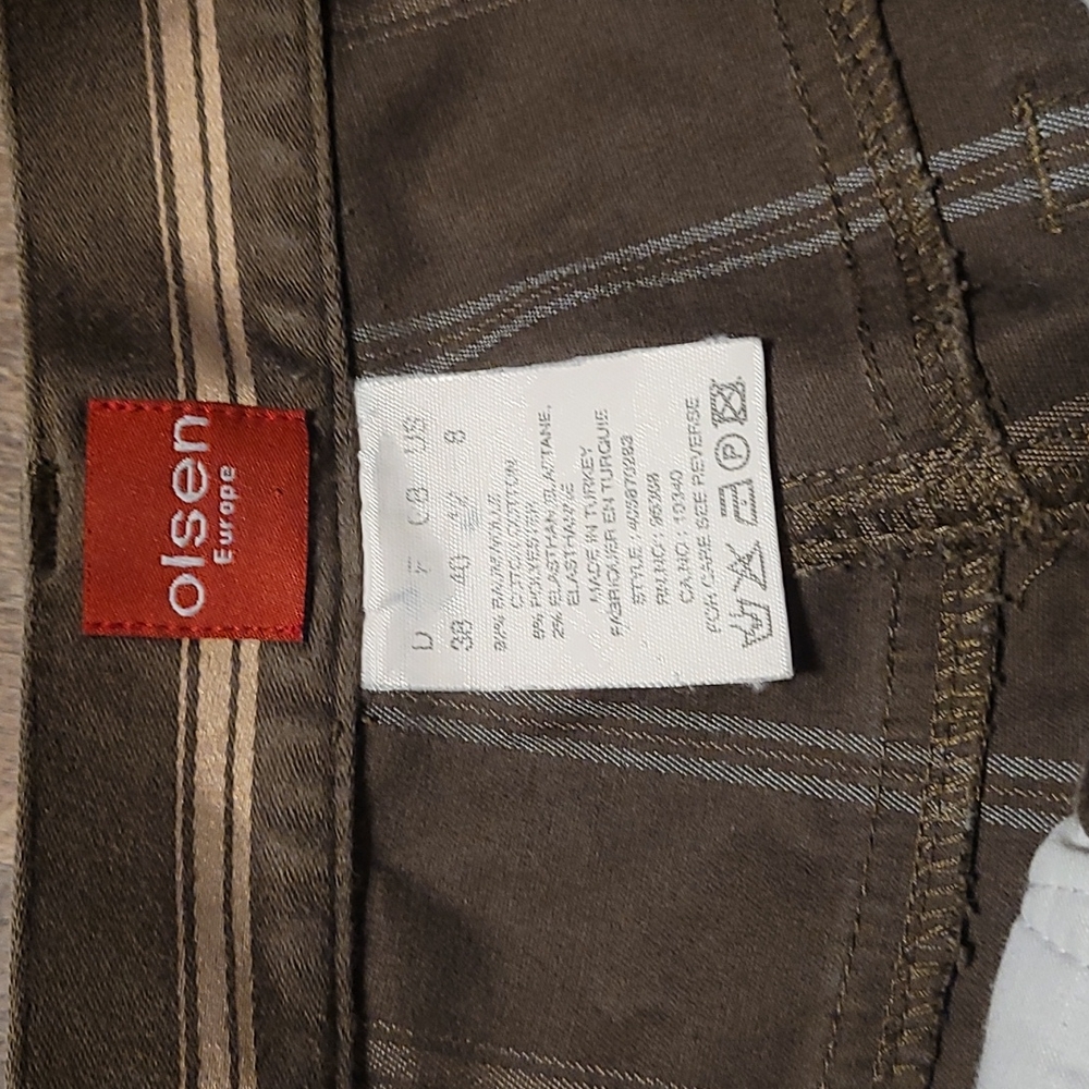 Striped High-Waist Women’s Jeans — Brown/White - Picture 7 of 9